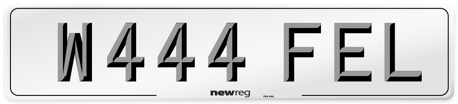 W444 FEL Number Plate from New Reg